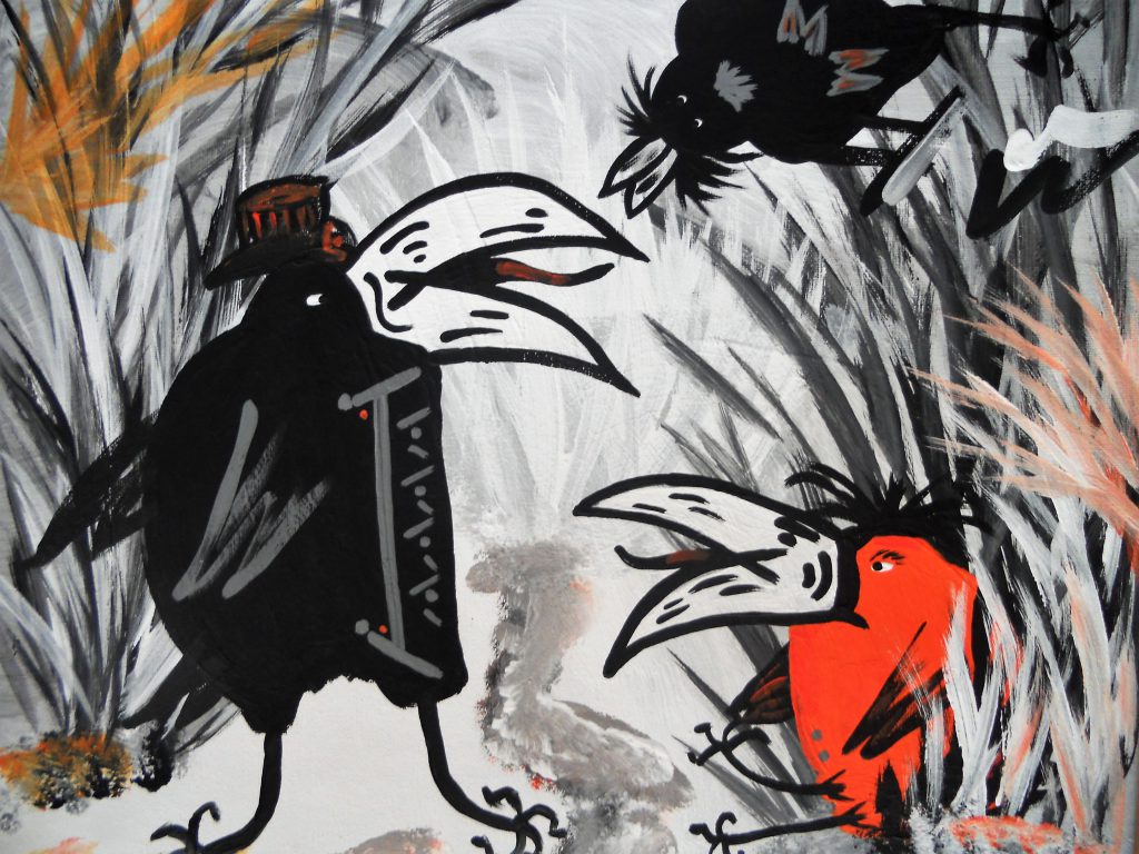 Angst, Acryl, Rabengeschichte, Romy Rizzi, Malerei, Krumpendorf, Pritschitz