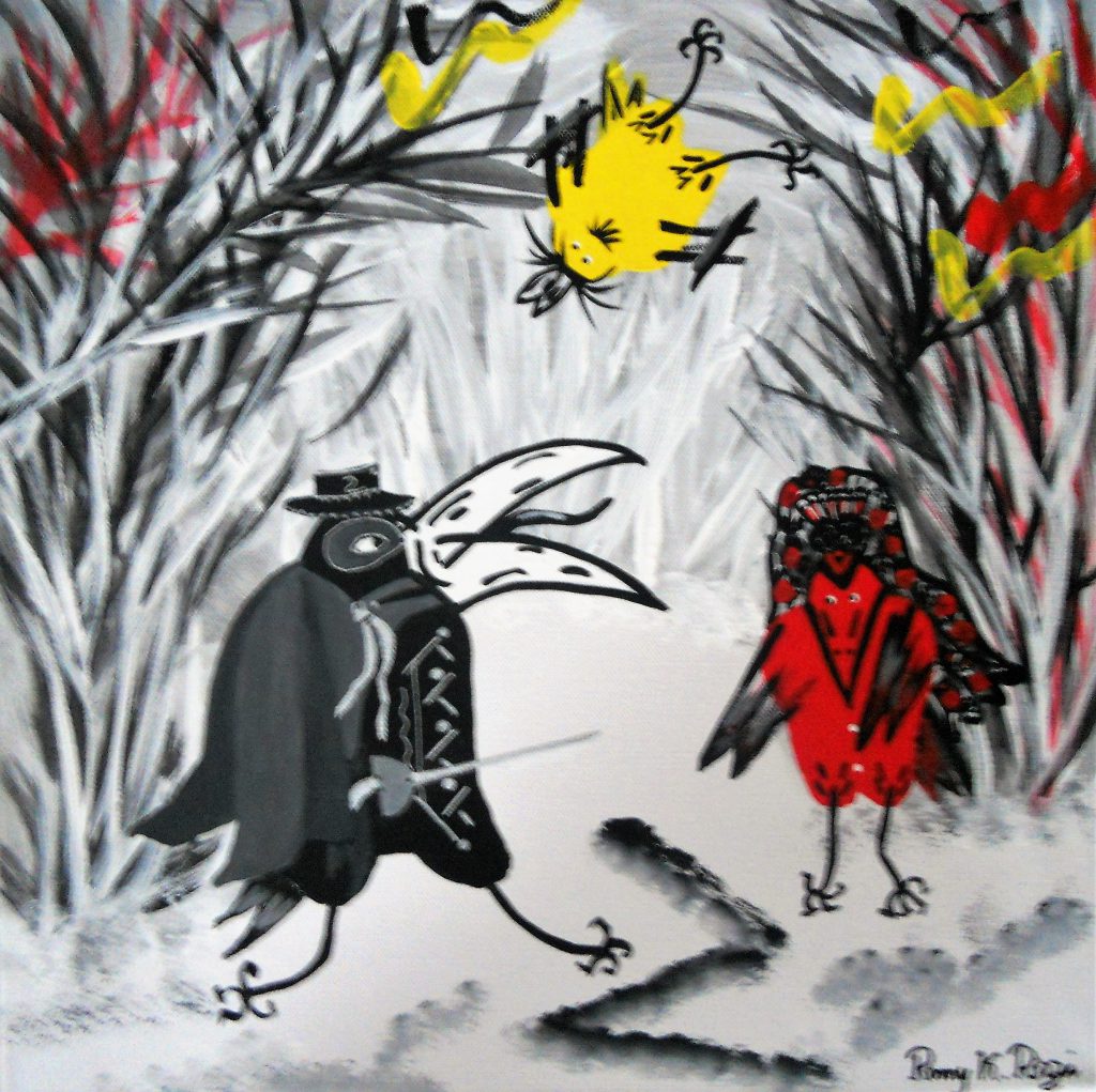 Zorro, Acryl, Rabengeschichte, Romy Rizzi, Malerei, Krumpendorf, Pritschitz