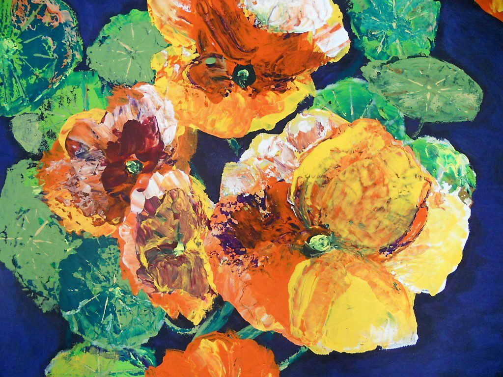 Blumenbild, strahelnde Farben